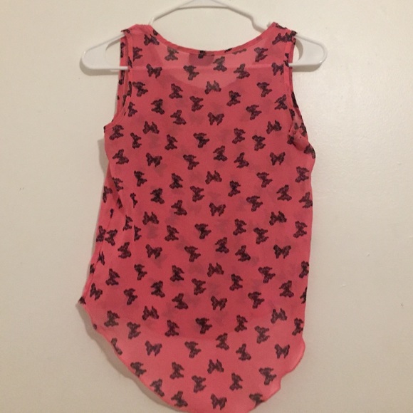 See-through pink with black butterfly top 🦋 - Picture 3 of 3